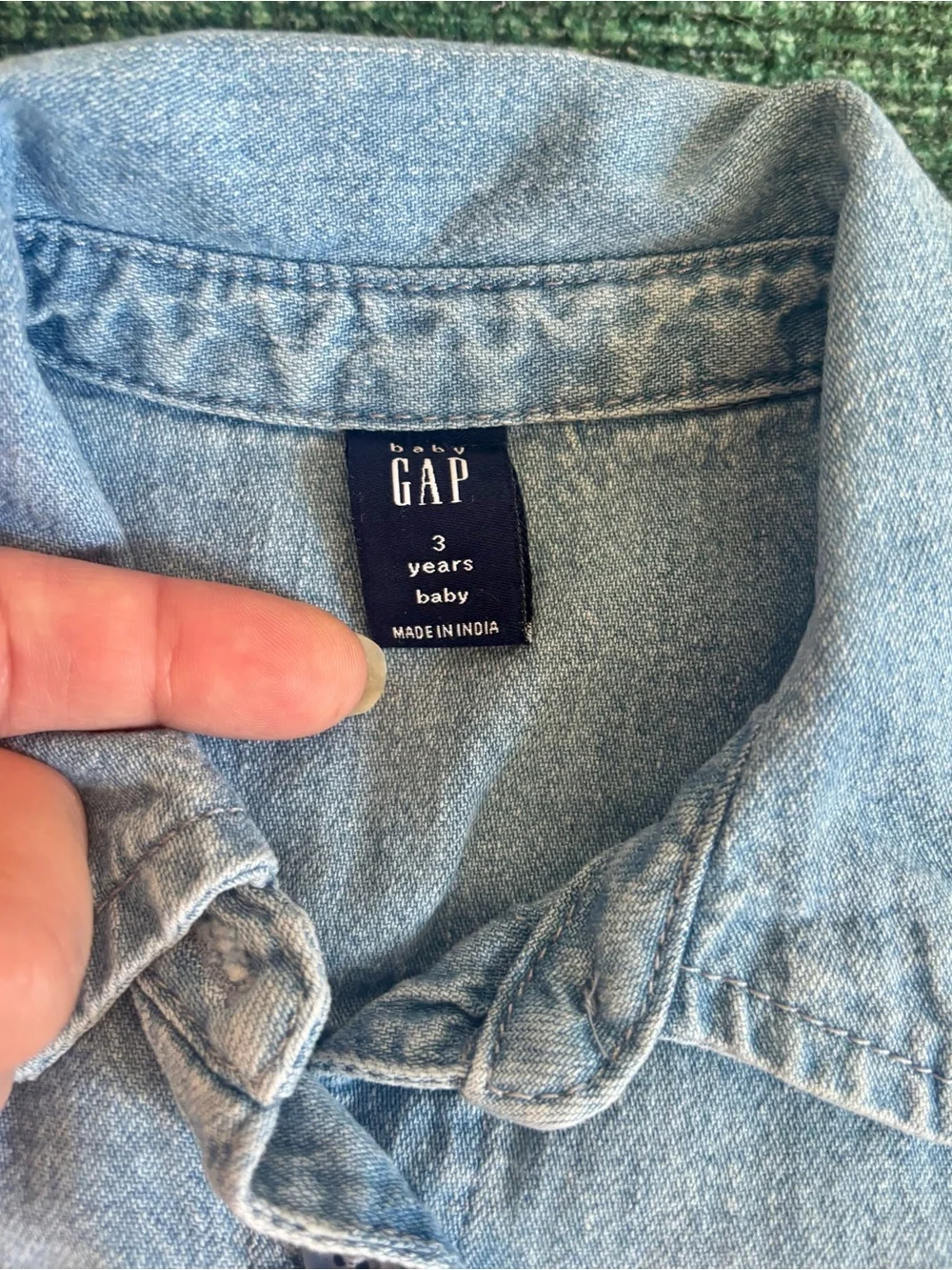 GAP Light Blue Denim Cargo Romper for Kids